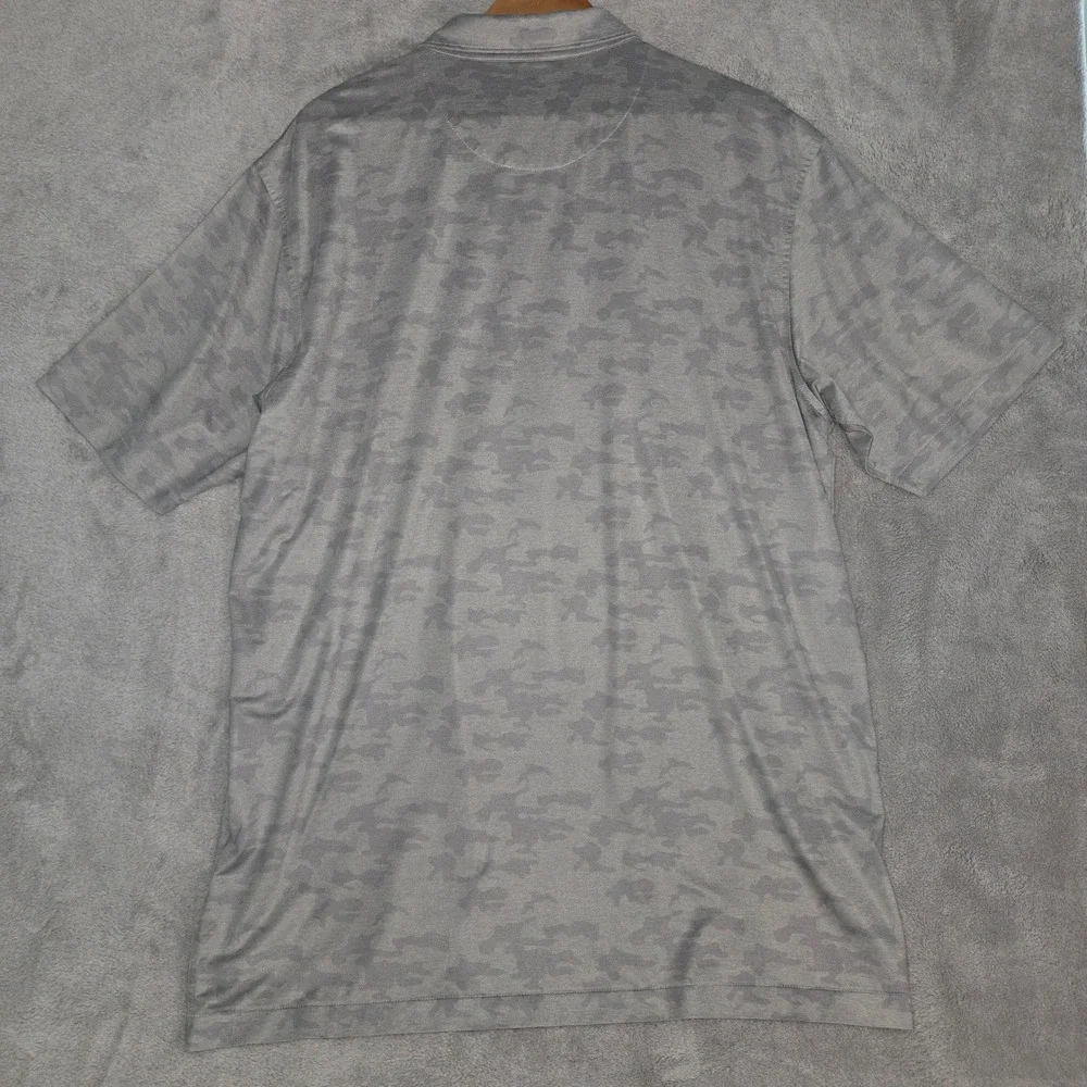 Peter Millar Summer Comfort Mens XL Grey Camo Performance Polo Shirt MS21EK13S